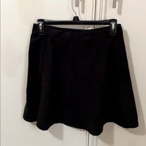 Black faux suede mini skirt